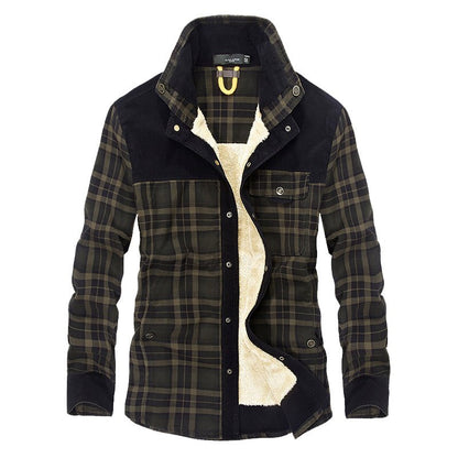 Heren Jas Geruit Fleece Lining en Kraag