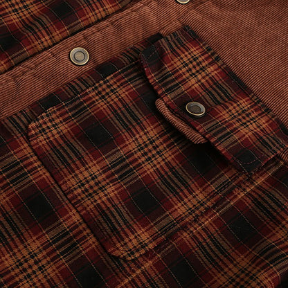 Heren Jas Geruit Fleece Lining en Kraag