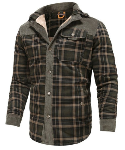 Heren Jas Geruit Fleece Lining en Kraag