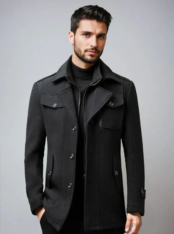 Heren Trenchcoat Waterdicht met Afneembaar Kraag - StudioMarella