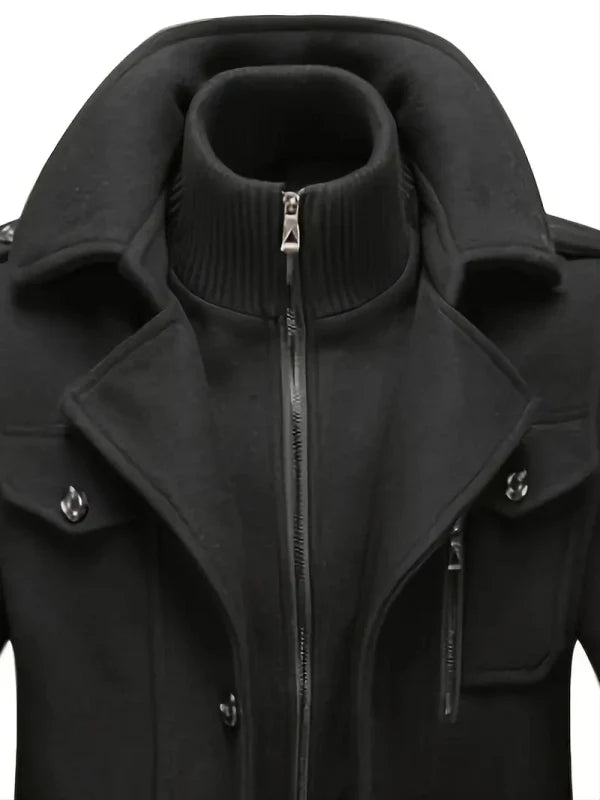 Heren Trenchcoat Waterdicht met Afneembaar Kraag