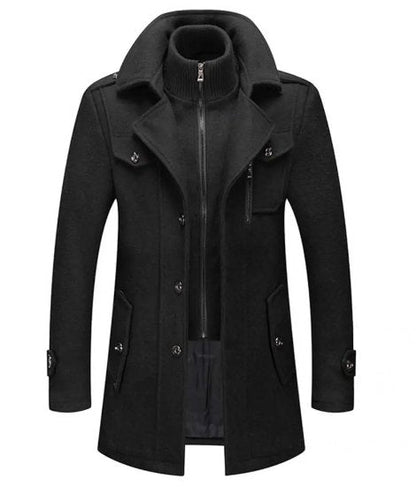 Heren Trenchcoat Waterdicht met Afneembaar Kraag