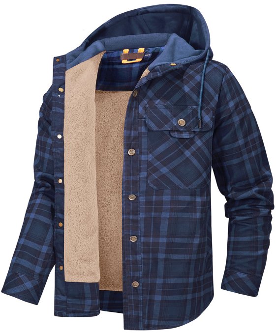 Heren Winterjas Geruit Fleece Voor Warmte en Comfort