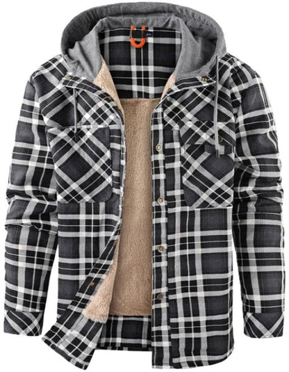 Heren Winterjas Geruit Fleece Lijn Warm en Waterdicht