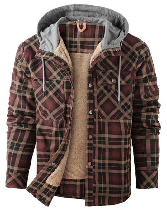 Heren Winterjas Geruit Fleece Voor Warmte en Comfort