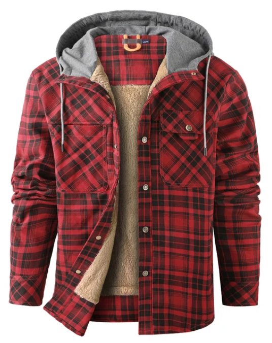 Heren Winterjas Geruit Fleece Voor Warmte en Comfort