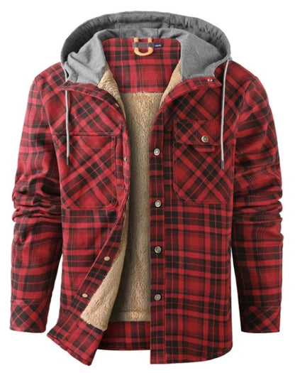 Heren Winterjas Geruit Fleece Voor Warmte en Comfort