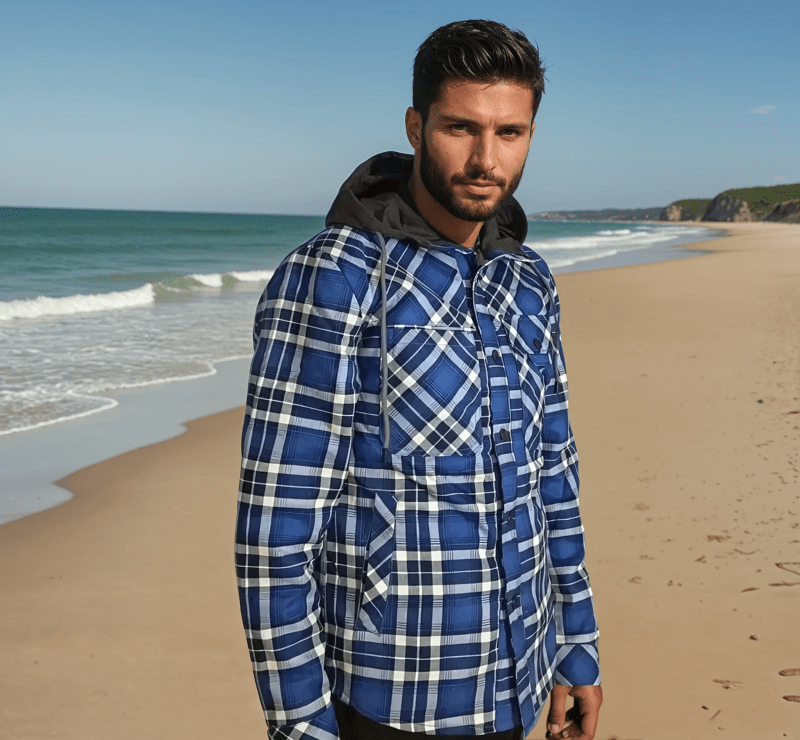 Heren Winterjas Geruit Fleece Lijn Warm en Waterdicht