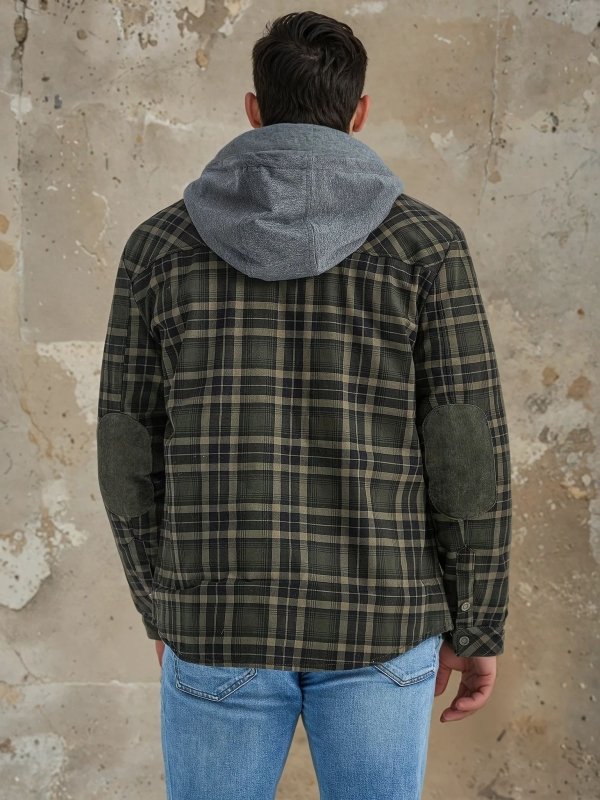 Heren Winterjas Geruit Fleece Voor Warmte en Comfort