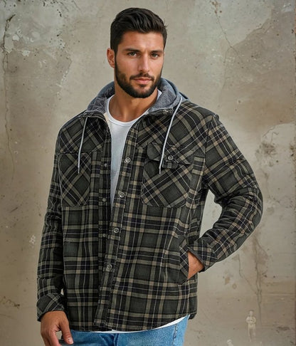 Heren Winterjas Geruit Fleece Voor Warmte en Comfort