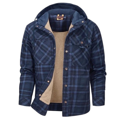 Heren Winterjas Geruit Fleece Voor Warmte en Comfort