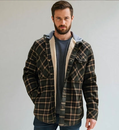 Heren Winterjas Geruit Fleece Voor Warmte en Comfort