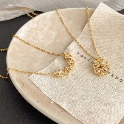 Gouden Hanger 2-Stuks Set Luxe Klaver Vorm