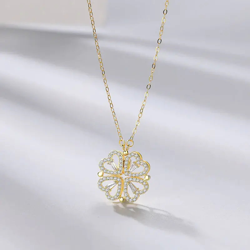 Gouden Hanger 2-Stuks Set Luxe Klaver Vorm