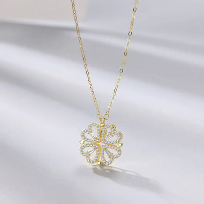 Gouden Hanger 2-Stuks Set Luxe Klaver Vorm
