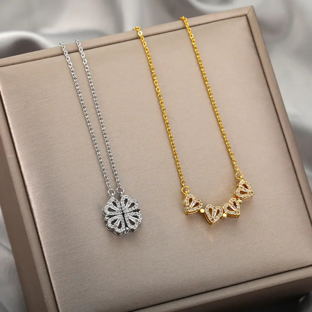 Gouden Hanger 2-Stuks Set Luxe Klaver Vorm