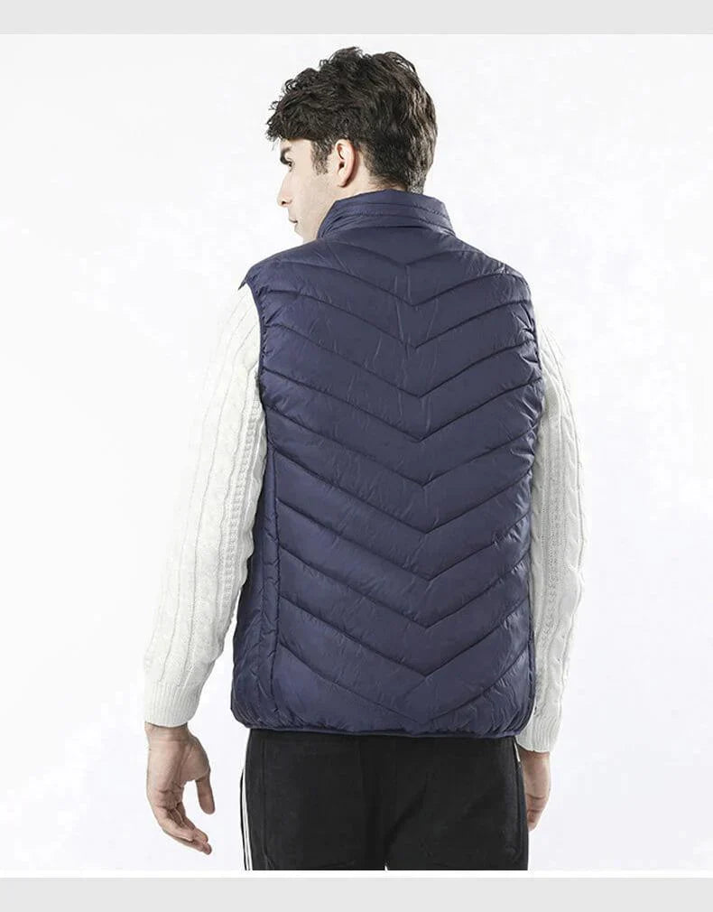 Verwarmbaar Thermisch Vest Winddicht & Waterdicht 5 Verwarmingszones Drie Temperatuurstanden Zwart Blauw