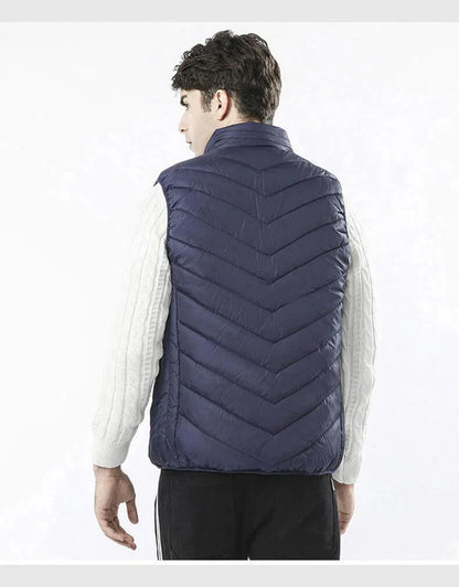 Verwarmbaar Thermisch Vest Winddicht & Waterdicht 5 Verwarmingszones Drie Temperatuurstanden Zwart Blauw