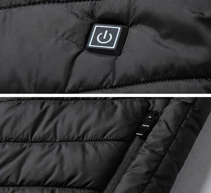 Verwarmbaar Thermisch Vest Winddicht & Waterdicht 5 Verwarmingszones Drie Temperatuurstanden Zwart Blauw