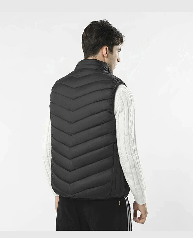Verwarmbaar Thermisch Vest Winddicht & Waterdicht 5 Verwarmingszones Drie Temperatuurstanden Zwart Blauw