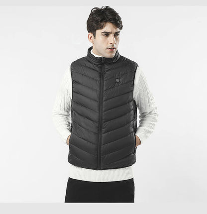 Verwarmbaar Thermisch Vest Winddicht & Waterdicht 5 Verwarmingszones Drie Temperatuurstanden Zwart Blauw