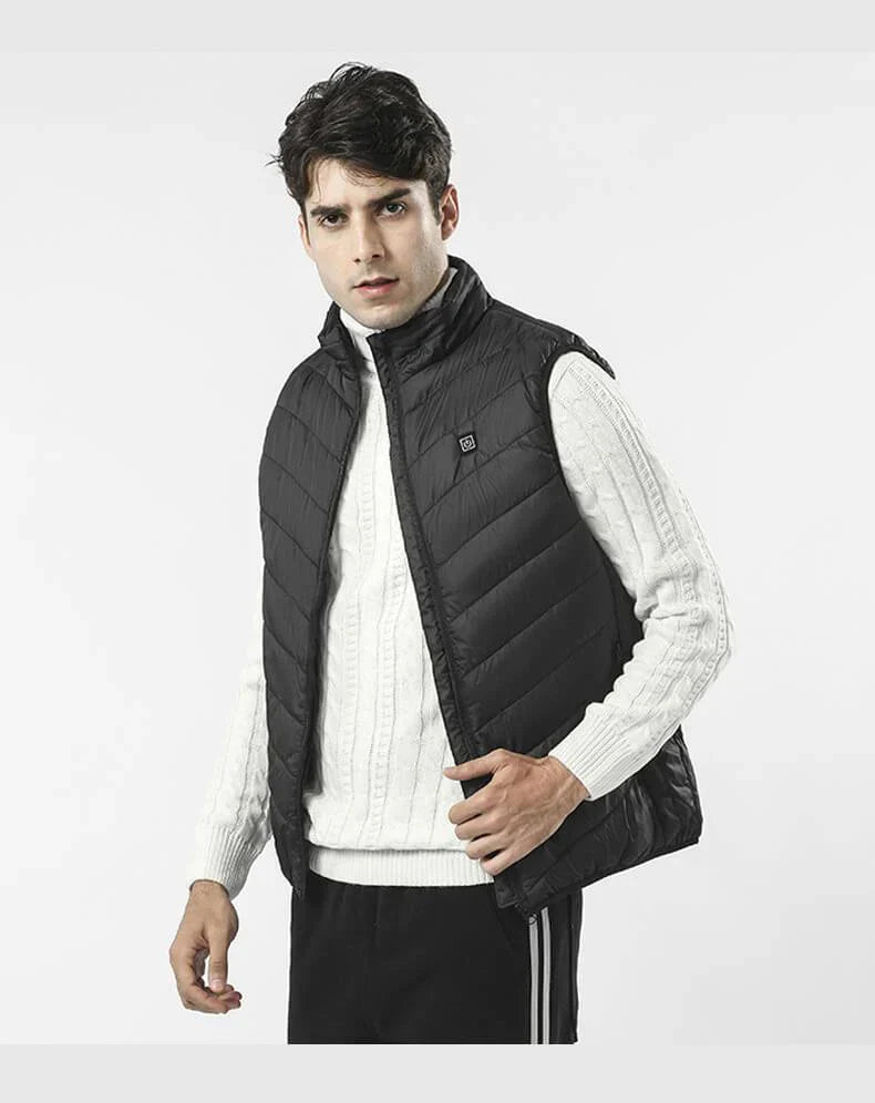 Verwarmbaar Thermisch Vest Winddicht & Waterdicht 5 Verwarmingszones Drie Temperatuurstanden Zwart Blauw