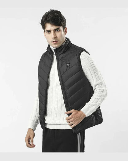 Verwarmbaar Thermisch Vest Winddicht & Waterdicht 5 Verwarmingszones Drie Temperatuurstanden Zwart Blauw