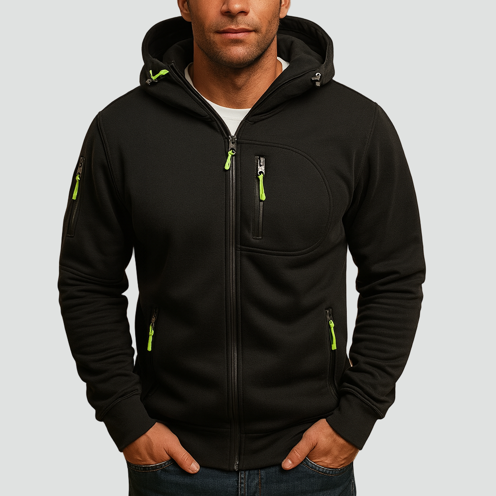 Heren Hoodie Comfortabele Rits Capuchon Softshell Joggingbroek Stijl