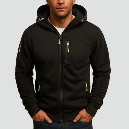 Heren Hoodie Comfortabele Rits Capuchon Softshell Joggingbroek Stijl