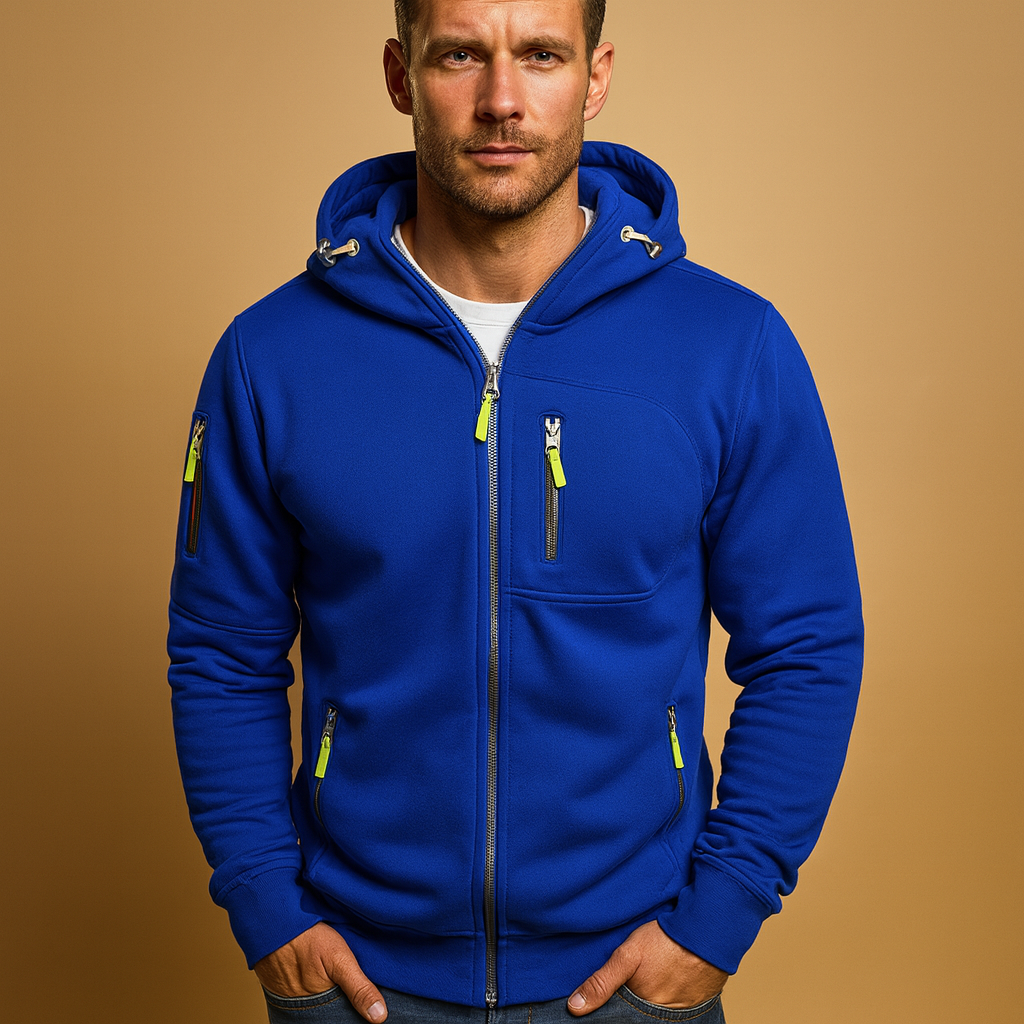 Heren Hoodie Comfortabele Rits Capuchon Softshell Joggingbroek Stijl