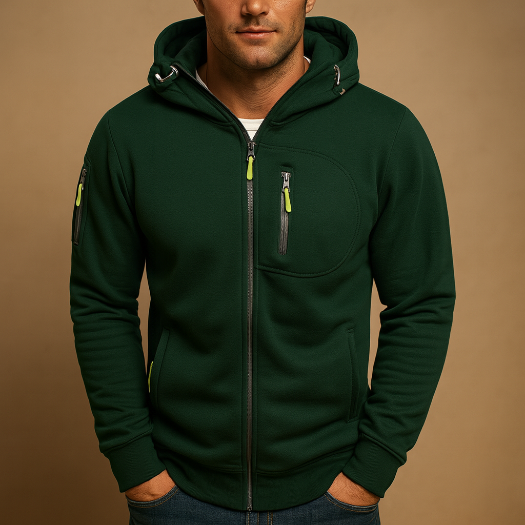 Heren Hoodie Comfortabele Rits Capuchon Softshell Joggingbroek Stijl