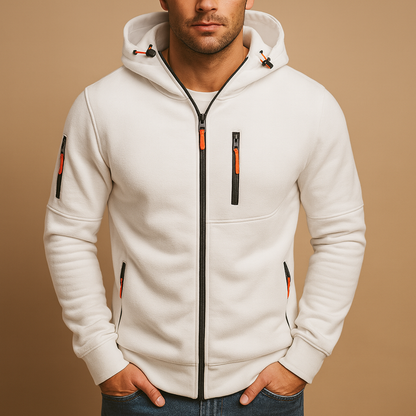 Heren Hoodie Comfortabele Rits Capuchon Softshell Joggingbroek Stijl