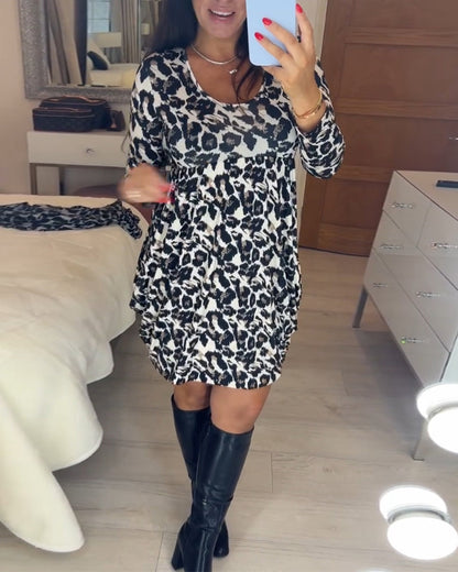 Herfst Jurk met luipaardprint in de kleur Luipaard voor dames in stijl ideaal voor de herfst.