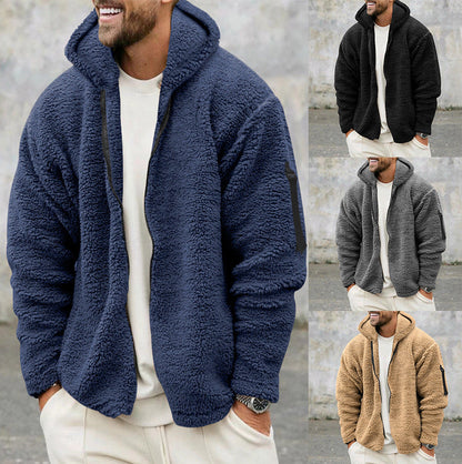 Hermy | Zachte fleecejack in de kleur Zwart voor heren in Lounge stijl ideaal voor de winter