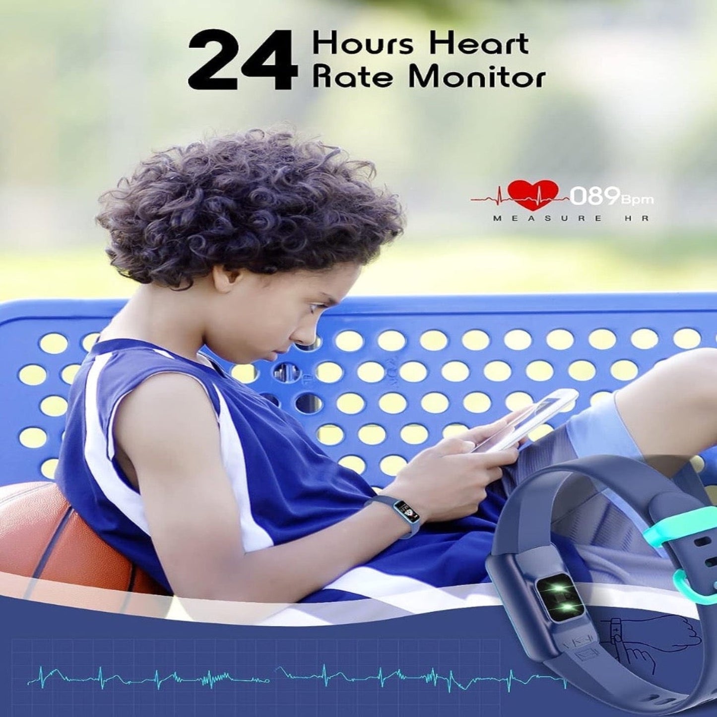 Slimme Activiteitentracker Horloge voor Kinderen met Hartslagmeter en GPS Zwart Blauw Rood Roze Geel