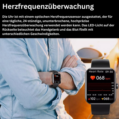 Smartwatch met Gezondheidsmeting Hartslagmeter Bloeddruk Zuurstofniveau Zwart Roze