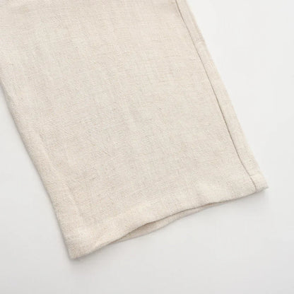 Hessel | Linnen slim fit pantalon in de kleur Beige voor heren in Beach stijl geschikt voor alle seizoenen.
