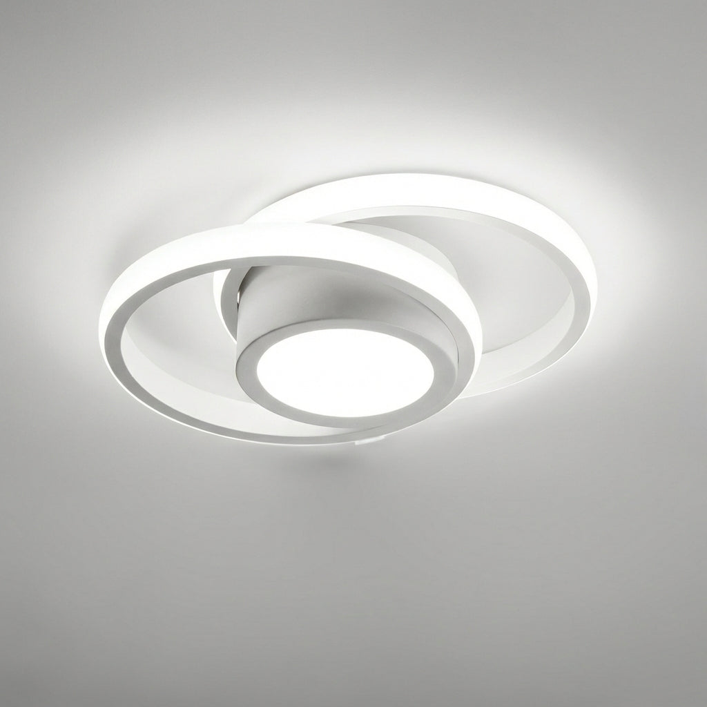 LED Plafondlamp Dubbel Ring Aluminium 24cm Woonkamer Slaapkamer Warm Wit Energiezuinig 18W Plafonnière