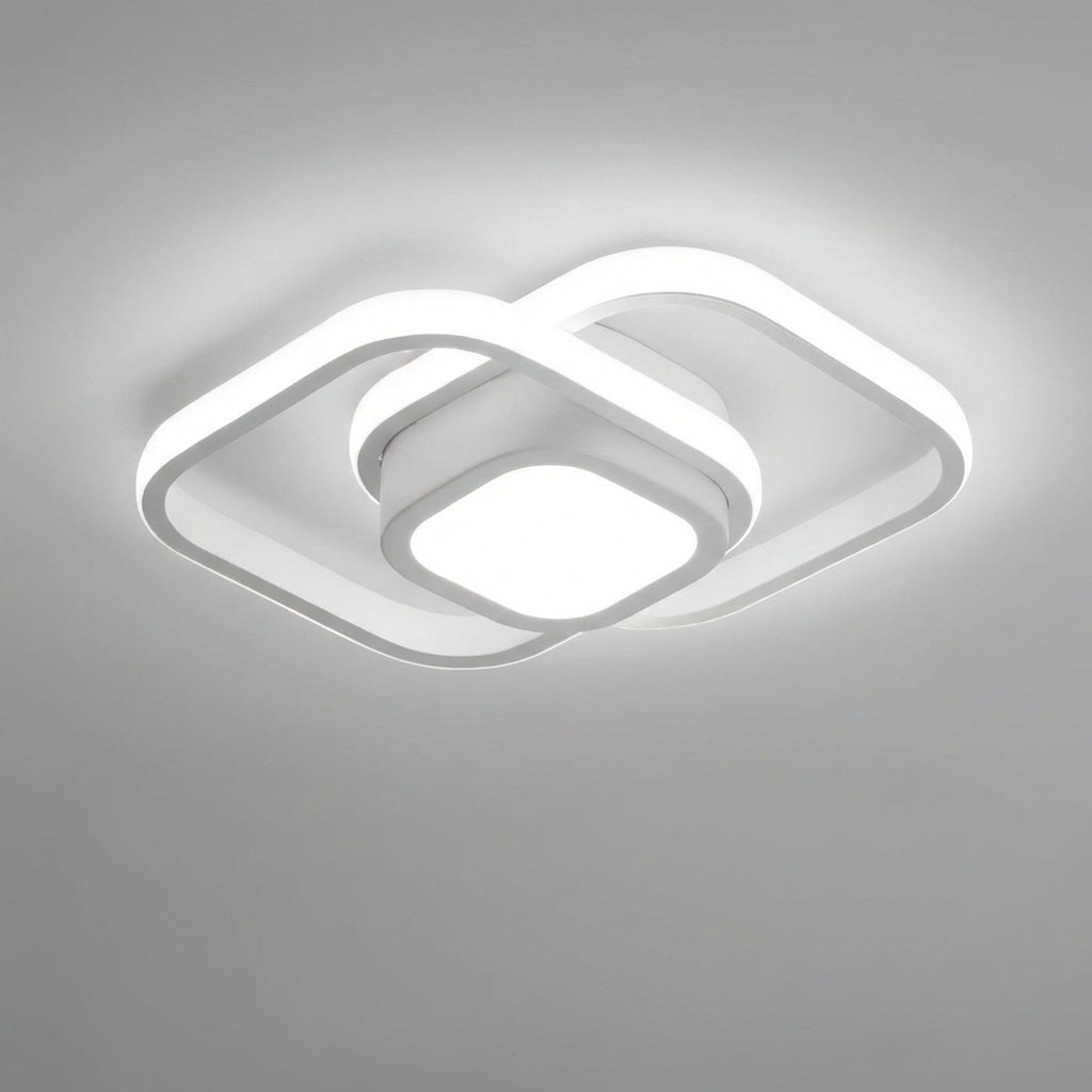 LED Plafondlamp Dubbel Ring Aluminium 24cm Woonkamer Slaapkamer Warm Wit Energiezuinig 18W Plafonnière