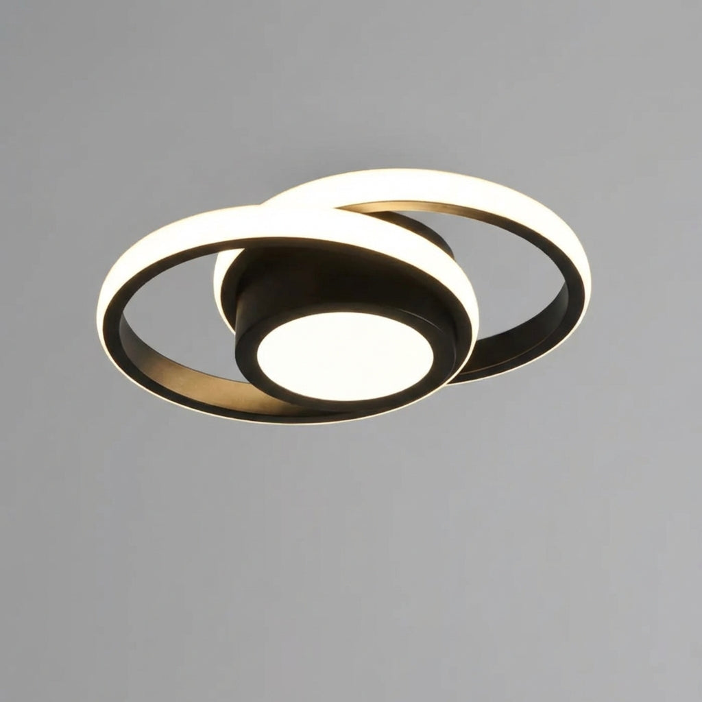 LED Plafondlamp Dubbel Ring Aluminium 24cm Woonkamer Slaapkamer Warm Wit Energiezuinig 18W Plafonnière