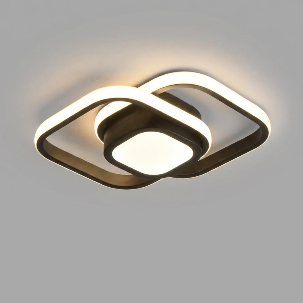 LED Plafondlamp Dubbel Ring Aluminium 24cm Woonkamer Slaapkamer Warm Wit Energiezuinig 18W Plafonnière