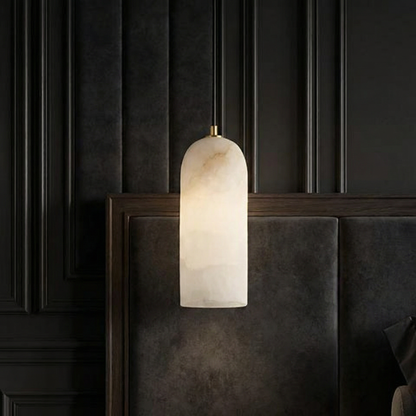 Marmeren Hanglamp met Koperen Afwerking – Moderne Scandinavische Verlichting