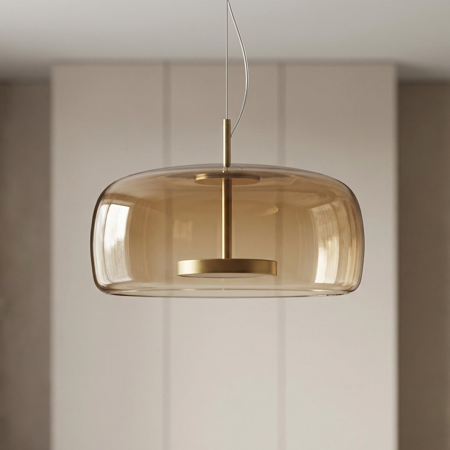 Scandinavische Glazen Hanglamp – Warm Sfeerlicht met Amber, Helder of Grijs Glas – Ø 15, 25 of 35 cm – Moderne Verlichting voor Keuken, Eetkamer en Woonkamer