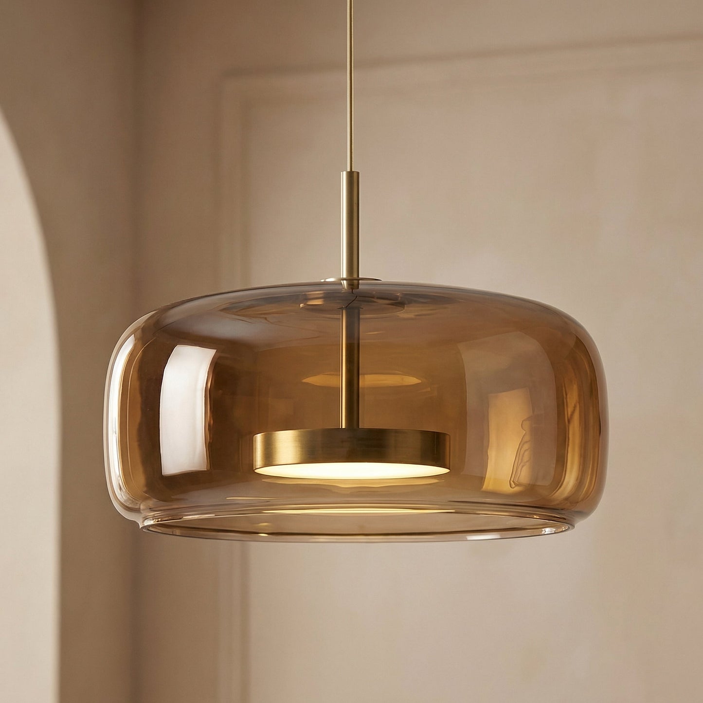 Scandinavische Glazen Hanglamp – Warm Sfeerlicht met Amber, Helder of Grijs Glas – Ø 15, 25 of 35 cm – Moderne Verlichting voor Keuken, Eetkamer en Woonkamer