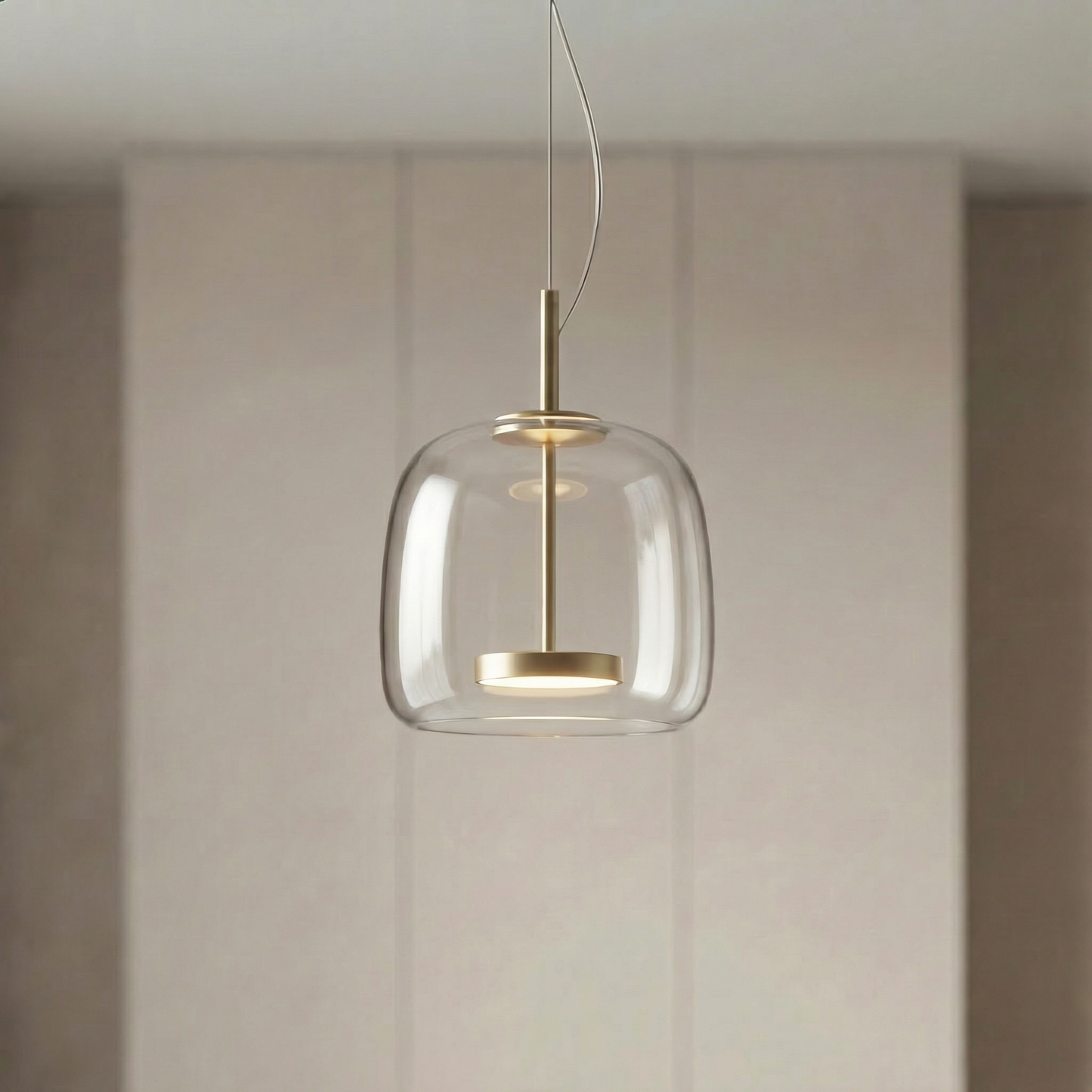 Scandinavische Glazen Hanglamp – Warm Sfeerlicht met Amber, Helder of Grijs Glas – Ø 15, 25 of 35 cm – Moderne Verlichting voor Keuken, Eetkamer en Woonkamer