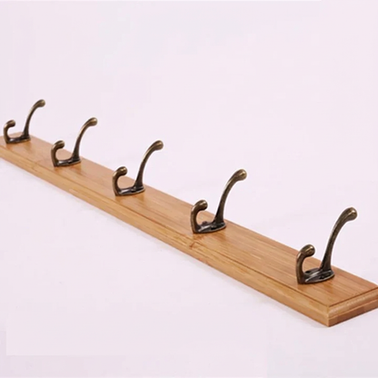 Wandkapstok Massief Hout 4-5 Haken Wit Beige Bruin Muurmontage | Kapstok Gang Hal Slaapkamer | Skandinavische Houten Kapstok