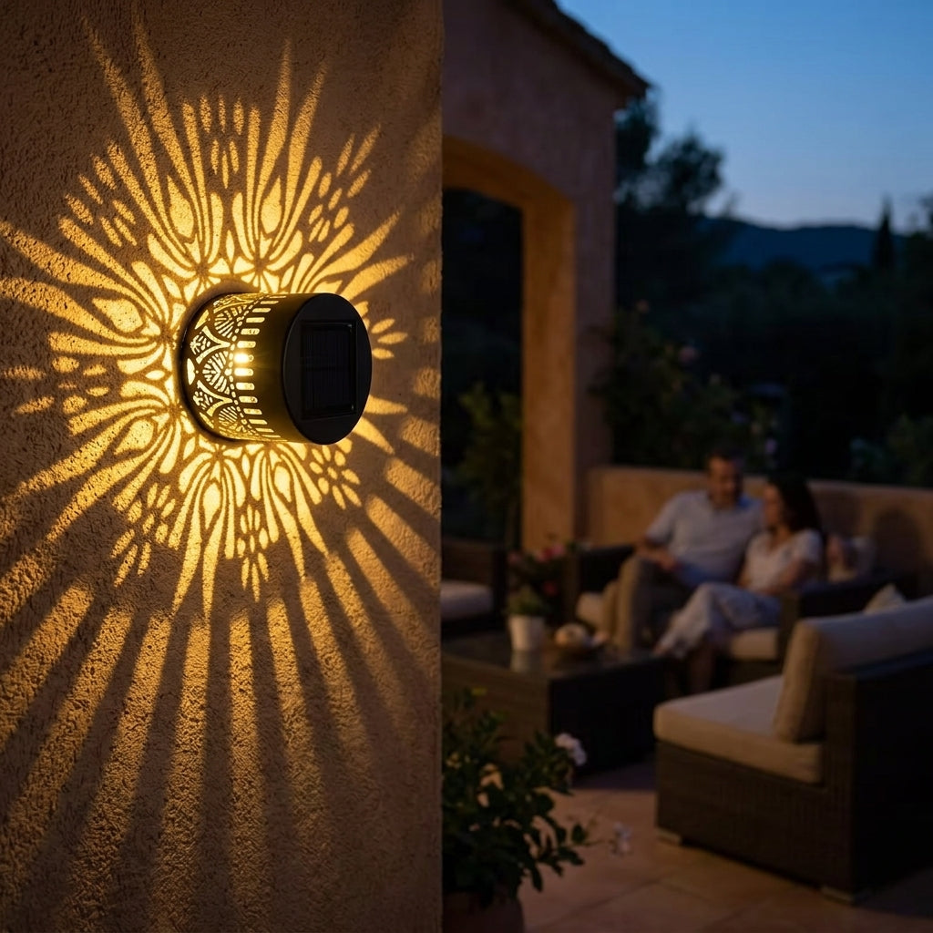 Solar Mandala Projectielicht – Tuindecoratie met Automatische Nachtverlichting en Schaduwpatroon