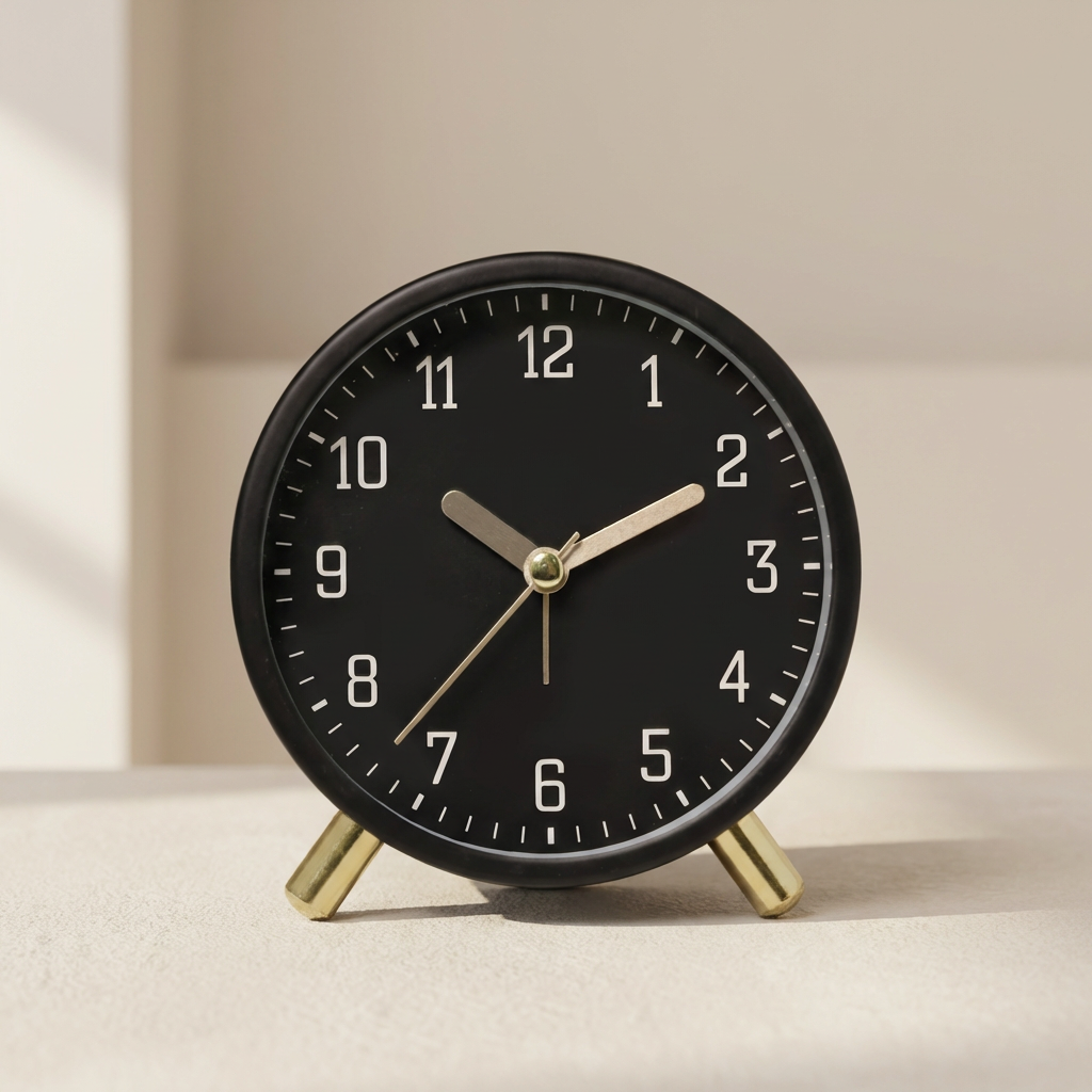 Tafelklok Scandinavisch Stil Stil Uurwerk Metaal Glas Batterij 13x11x5.5cm