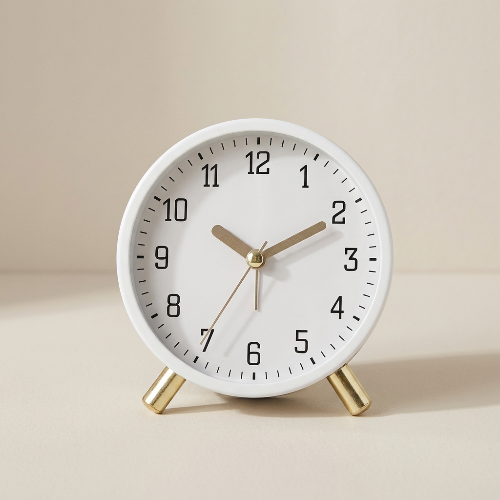 Tafelklok Scandinavisch Stil Stil Uurwerk Metaal Glas Batterij 13x11x5.5cm