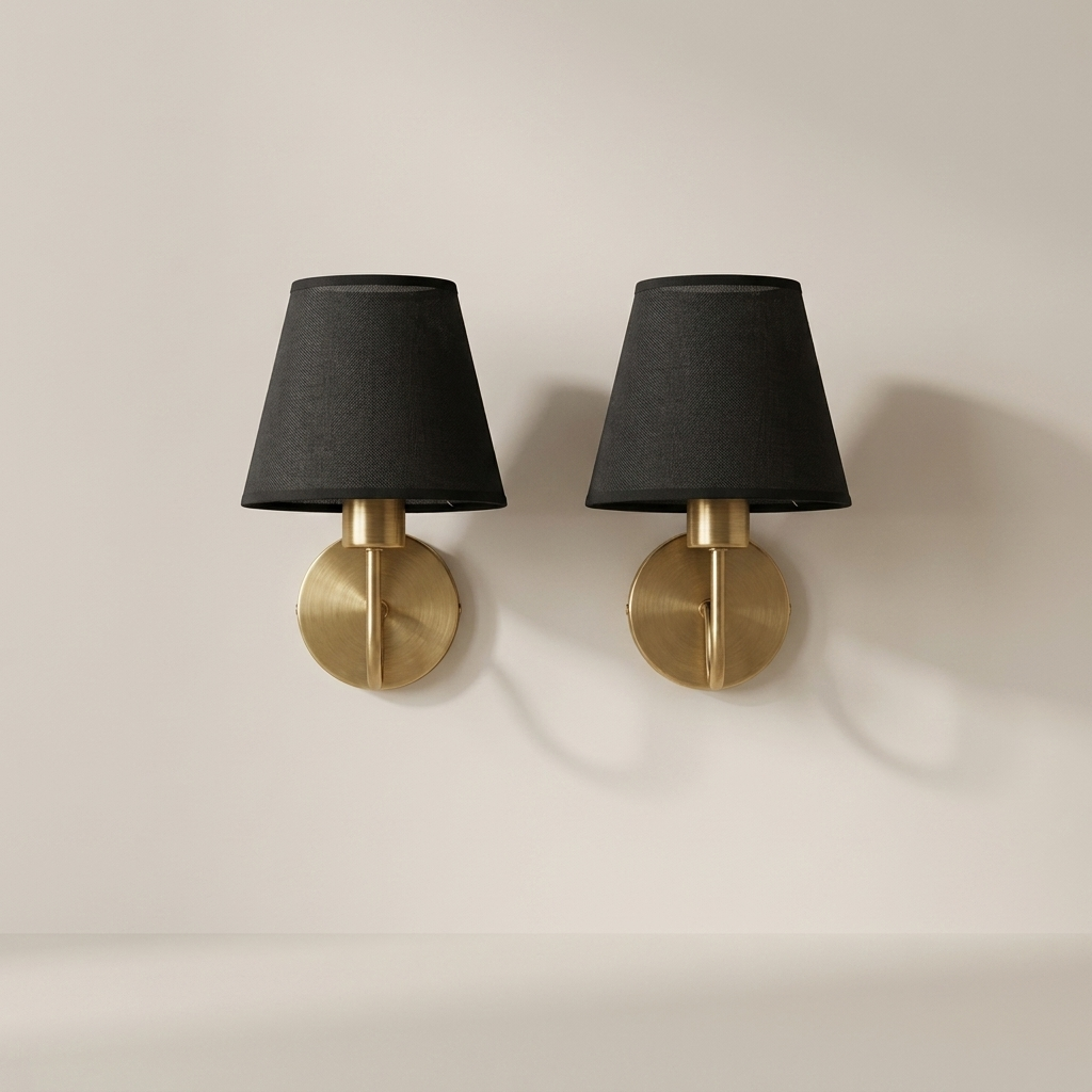 Oplaadbare LED Wandlamp met Afstandsbediening 5W Zwart Goud Accent voor Slaapkamer Hal Woonkamer Draadloze Verlichting
